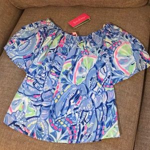 NWT Lilly Pulitzer off-the-shoulder Sain top XS